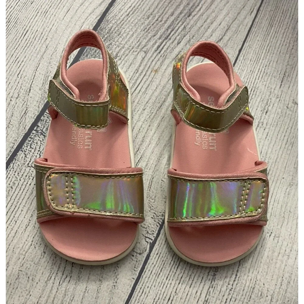 Pink & Gold See Kai Run Little Girl Toddler Sandals Shoes, Size 5